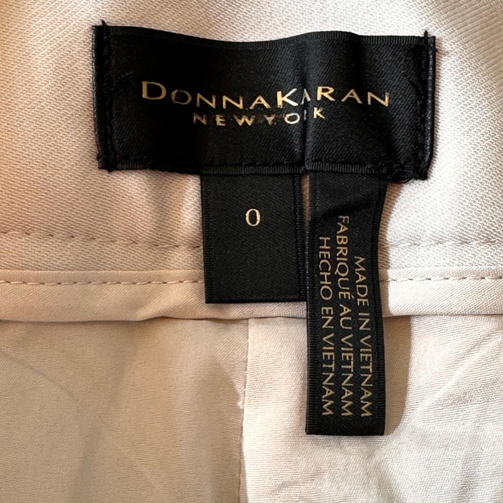Donna Karen NWT size 0 soft suit Ivory high waisted pleated lined trousers - Picture 8 of 16